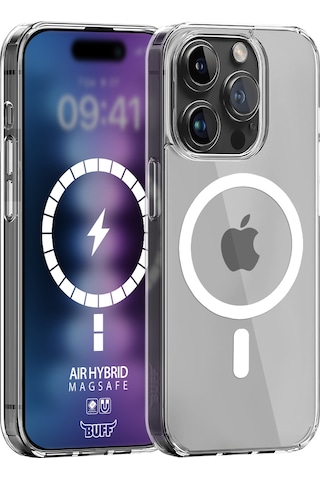 Buff Apple iPhone Uyumlu 15 Pro - 2x5d Ekran Koruyucu + Magsafe Kılıf + Lens Koruyucu Glass Şeffaf