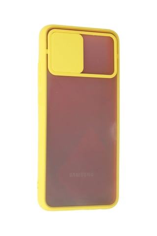 Newface - 904 - Samsung Galaxy A02s Kılıf Palm Buzlu Kamera Sürgülü Silikon - Matxzngz - - Sarı