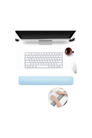Ayrex Daytona Sb-2 Ergonomik Klavye Mouse Bilek Desteği Ofis Oyun Kullanımına Uyumlu Mavi
