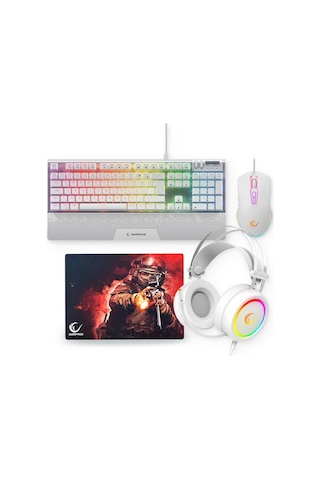 Rampage Carbon 4lü Set Stormy Kulaklık Smx-g68 Mouse 300350 Mousepad Rgb Q Gaming Oyuncu Red Switch Klavye Optik