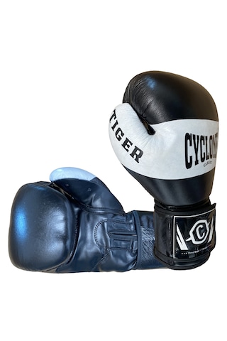 Cyclone Tiger Orijinal Deri Boks Ve Kick Boks Eldiveni Siyah