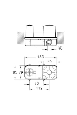 VitrA Ankastre A42230 Sıva Altı Grubu Lavabo Bataryası