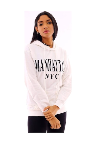 Gugus Basic Kapüşonlu Sweatshirt Beyaz