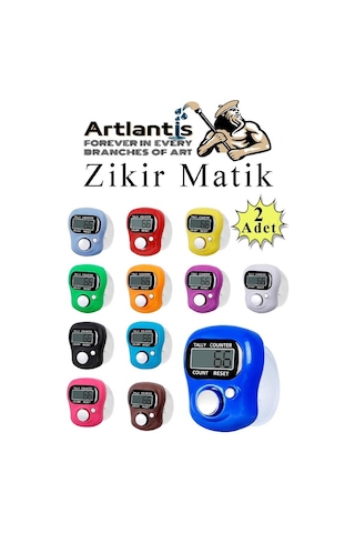 Zikir Matik 2 Adet Hediyelik Dua Tespihat Sayacı Tesbih Pilli Lcd Ekranlı Parmak Yüzük Zikir Matik
