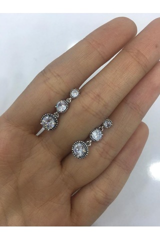 Damla Sallantılı Gümüş Küpe