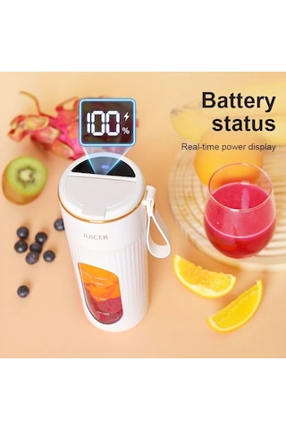 Elmpaly Yeşil Usb Şarjlı Portatif Elektrikli Meyve Suları Blenderı Mutfak Şarj