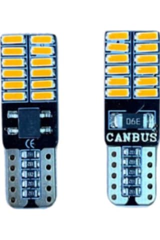 T10 24 Ledli Dipsiz Canbus Sarı Amber Led Park Plaka Tavan Aydınlatma Ledi 2 Adet