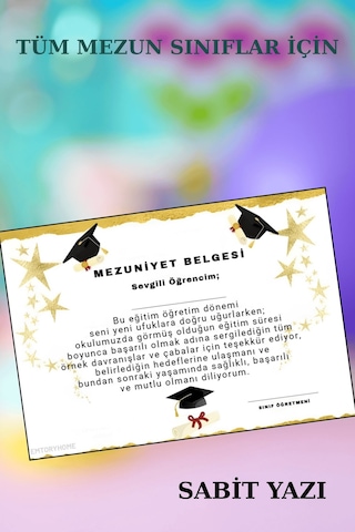 A4 Boy Mezuniyet Belgesi 10 Adet - Kalın Kart - Yıl Sonu Hediye Yüksek Kalite Baskı 1.hamur Standart