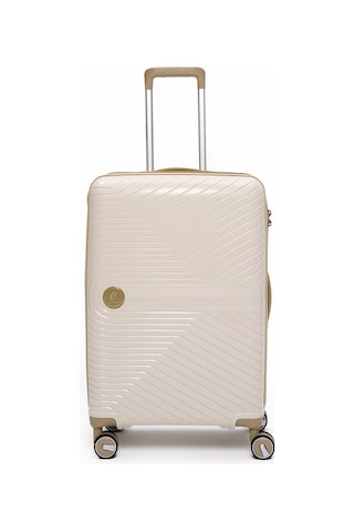 4 Lü Valiz Seti Elatae Exclusive Pro Polipropilen Kırılmaz Büyük - Orta - Kabin Boy Ve Makyaj Bej - Vizon 5239