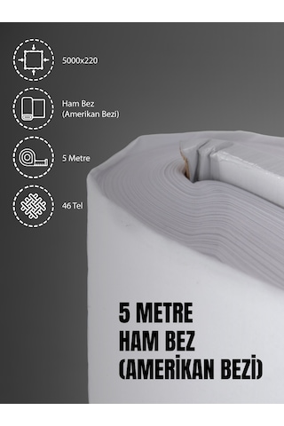%100 Pamuk 46  Tel Amerikan Bezi Ham Bez Punch Kumaş - Beyaz