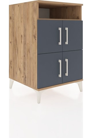 Kronos Komodin 2 Raflı 4 Kapaklı 60x59x96 Çam-antrasit Atlas Çam