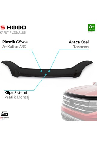 S-dizayn Honda Civic Abs Plastik Kaput Rüzgarlığı 1995-2000 A+kalite