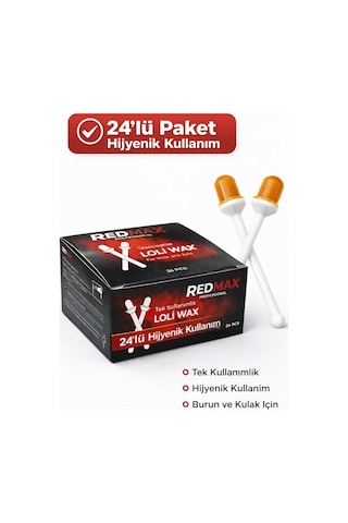 Redmax Tek Kullanımlık Burun Ve Kulak İçin Ağda Çubuğu 24'lü Paket Loli Wax