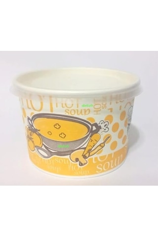 50 Adet Sızdırmaz Kapaklı Derin Tabak Kağıt-karton Çorba Kâsesi 16oz Isı Korumalı Şeffaf Kapaklı Tas 15x9