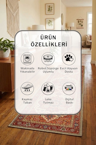 Arm-01 Salon Mutfak Yatak Odası Dijital Baskı Yıkanabilir Yolluk Kahve