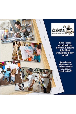 Guaj Boya Hobi Boyama Seti 35 x 50 CM Tuval 12li Guaj Boya Tüp Resim Paleti ve Fırça Seti 6lı Çok Renkli