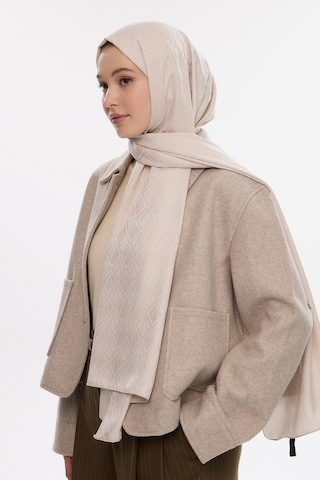 Mirsoy Scarf İpeksi Jakar Şal V Desen Taş