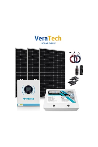 Veratech 3kw Bağ Evi Lityum Solar Paketi - 450w Topcon Half Cut Güneş Paneli, 2.5kwh Lityum Akü, 3kw Akıllı İnverter
