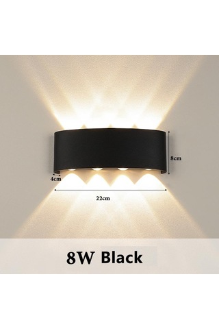 Siyah Modern Led Duvar Lambası Plastik Kabuk Oturma Odası İçin 8w Neutral White Siyah