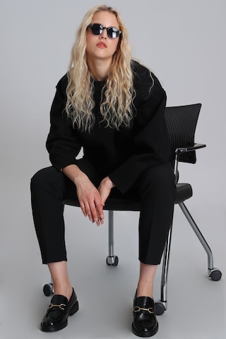 Lufian Selin Kadın Örme Sweatshirt - Siyah 122030005100100