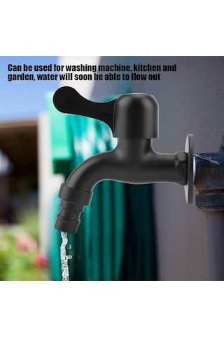 Dış Mekan Musluğu 304 Paslanmaz Çelik Siyah Duvara Monte Musluk Bahçe Su Musluğu Banyo İçin 1
