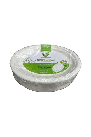 Roll-up Nature Ekolojik Karton Kağıt Tek Kullanımlık Oval Tabak - 20x26 Cm. - 50 Adetlik 5 Paket Diğer