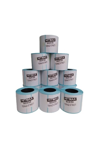 40X58 TERAZİ ETİKETİ TOPLAM 12 RULO 1.KALİTE  (TAM METRAJ)