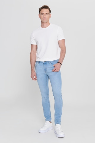 AC&Co / Altınyıldız Classics Ekstra Slim Fit Dar Kesim Pamuklu Riss Erkek Jean Kot Pantolon Mavi