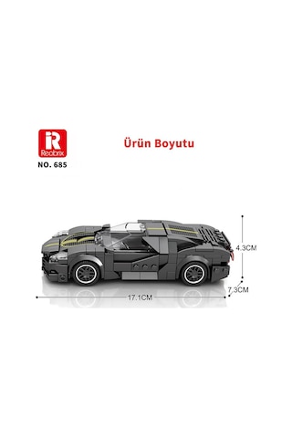 Reobrix Creator 685 Bugatti La Voiture Noire Spor Araba Yaratıcı Yapı Blok Seti Building Blocks - 339 Parça
