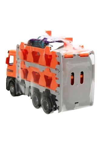 Maxx Wheels Sürtmeli Taşıyıcı Kamyon Fırlatıcılı Araçlı Açılıp Kapanabilen Taşıyıcı Tır Turuncu