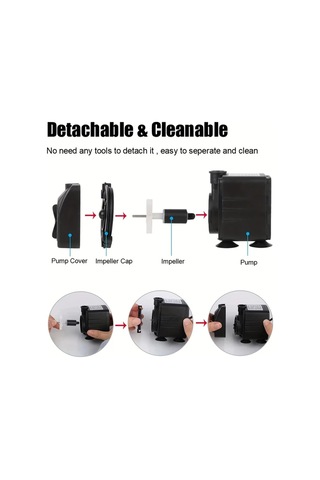 Xuweiwei 1 Adet 25w Çok Fonksiyonlu Yan Emişli Balık Tankı Su Pompası 1500 2000l S Bahçe Akvaryum 1pc