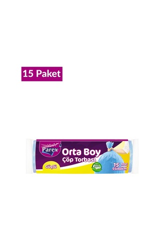 Güçlü Çöp Torbası Orta Boy 15'li 55 X 60 Cm 15 Paket