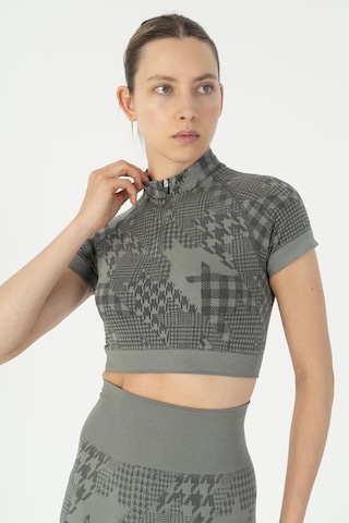 Maraton Slimfit Kadın Bisiklet Yaka Siyah Crop Top Siyah