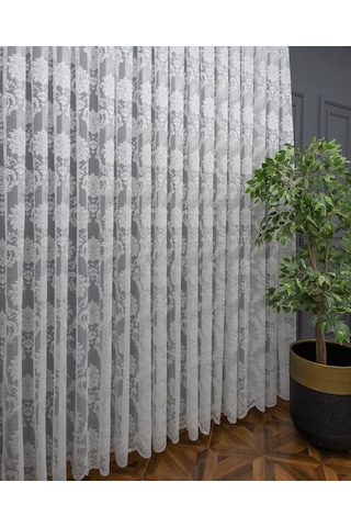 Evdepo Home Damask Kullanıma Hazır Tül Perde (546640431)