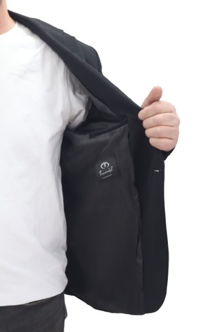 Twenhil Dmctekstil Erkek Siyah 201 Düz Klasik Kesim Normal Kalıp Çift Düğme Blazer Ceket