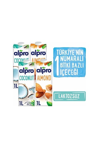 4 Lü Mix Set Badem Sütü & Hindistan Cevizi Sütü 4x1lt