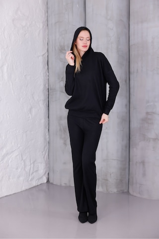 Kadın Oversize Kapüşonlu Takım Siyah