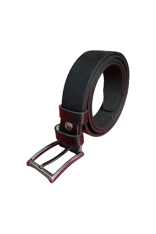 Erkek Kemer Düz Siyah Hakiki Deri Vejetal Dana Derisi 3.5 CM Siyah