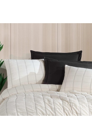 Zebra Casa Elisa Çift Kişilik 6 Parça Yatak Örtüsü Seti / Siyah