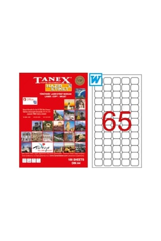 Tanex TW-2065 38.1 x 21.2 MM Etiket 100 Tabaka