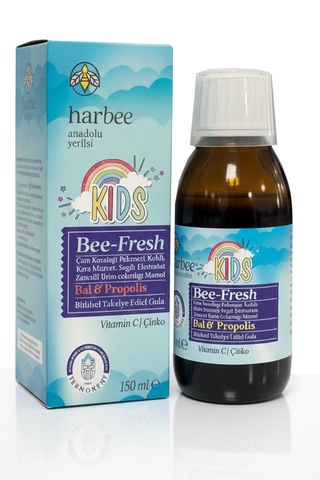 Harbee Bee-fresh Kids Çocuklar İçin Propolisli Şurup - Bal, Kara Mürver, C Vitamini & Çinko 150 Ml