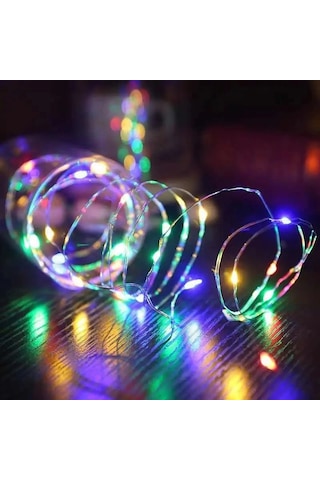 Gd957 Şerit Pilli Aydınlatma 3 Metre 30 Adet Rgb Peri Led Çok Renkli