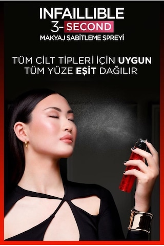 L'Oréal Paris Infaillible 3-Second Makyaj Sabitleme Spreyi