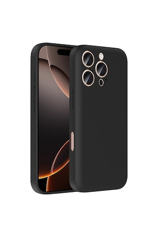 Apple Uyumlu iPhone 16 Pro Max Kılıf Kamera Korumalı Kartlık Hazneli Zore Vitra Kapak Siyah