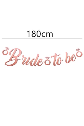 Rose Gold Renkli Bride To Be Kaligrafi Yazılı Yüzük Detaylı Bekarlığa Veda Partisi Konsept Banner Tüm Yaşlar
