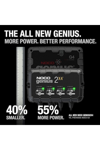 Noco Genıus2x4 6v/12v 40a Çoklu/4'lü Akıllı Akü Şarj Ve Akü Bakım/desülfatör