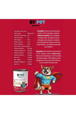 Dana Etli Yavru Yaş Köpek Maması 1 Adet -415 Gram Konserve 2li Paket