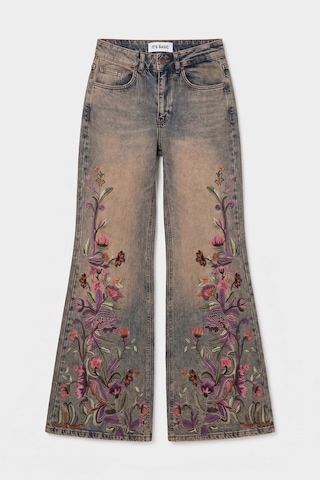 it's basic Kadın T.kot Rengi 4w6-85 Flare Fit Nakış Tasarım Denim Jean Kırmızı