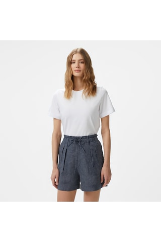 Nautica Kadın Beyaz Regular Fit Kısa Kollu T-shirt Düz 55v717t Beyaz