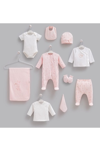 Caramell %100 Pamuk Love Bunny 10'lu Hastane Çıkışı Set 0-3 Ay 50-56 Cm Pembe Crml.zk2524.pmb